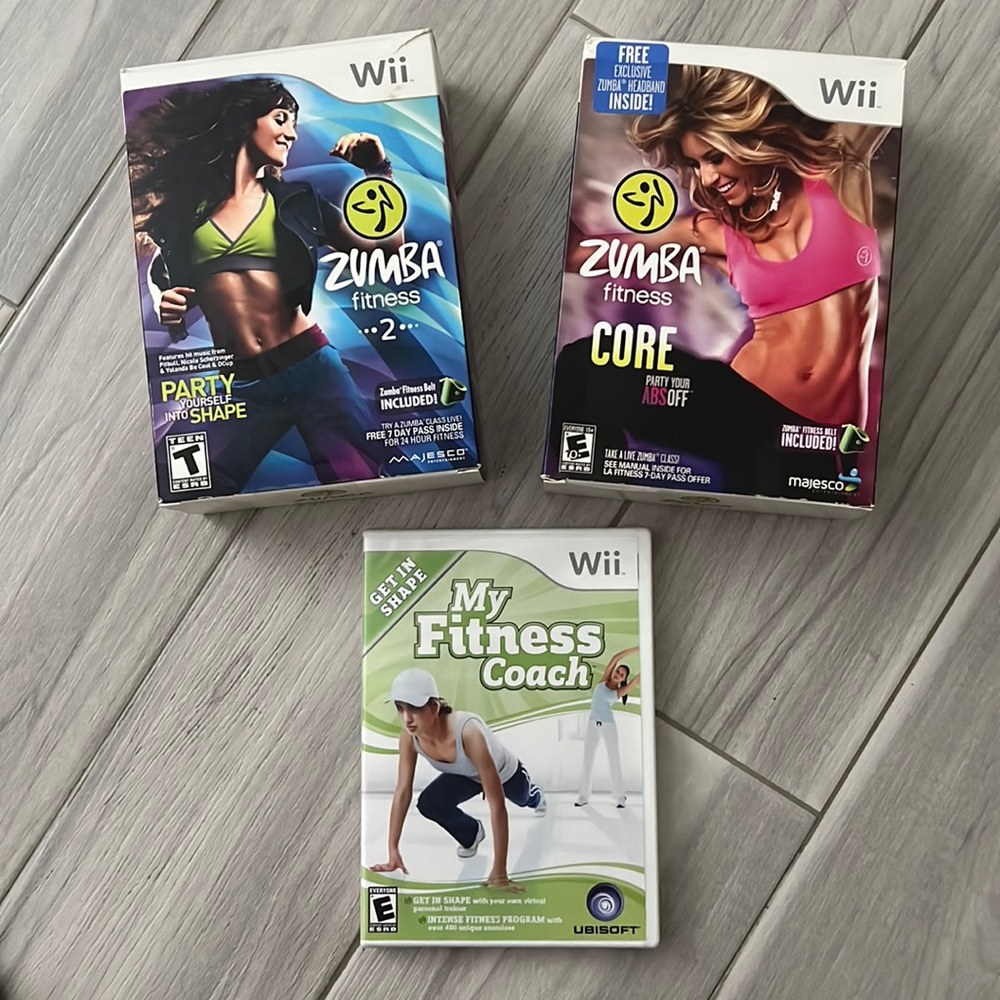 Wii Zumba fitness, fitness 2 & My Fitness Coach